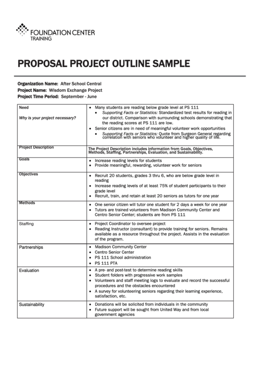 Proposal Project Outline Sample