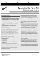 Sponsorship Form For Temporary Entry - New Zeland Immigration