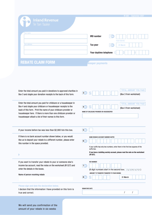 Claim A Tax Rebate Online Form