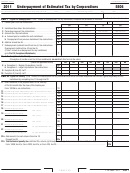 Fillable California Form 5806 - Underpayment Of Estimated Tax By Corporations - 2011 Printable pdf