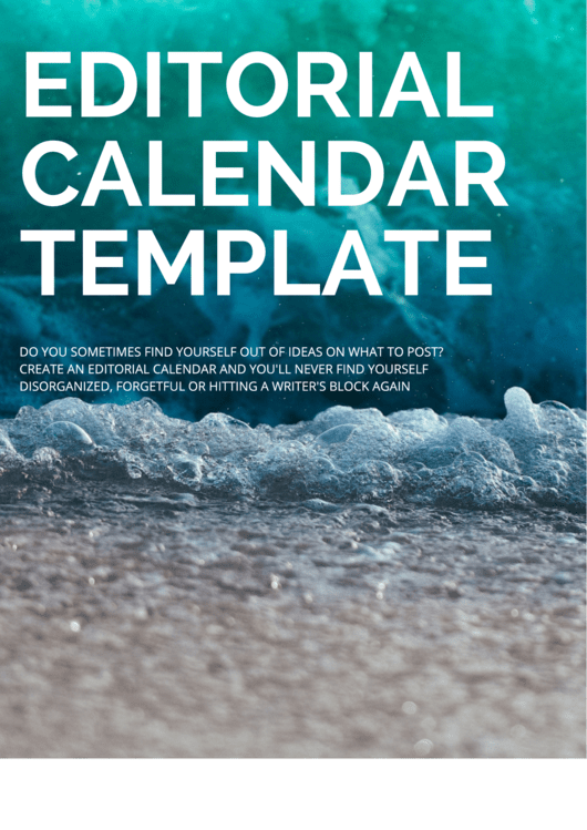 Editorial Calendar Template Printable pdf