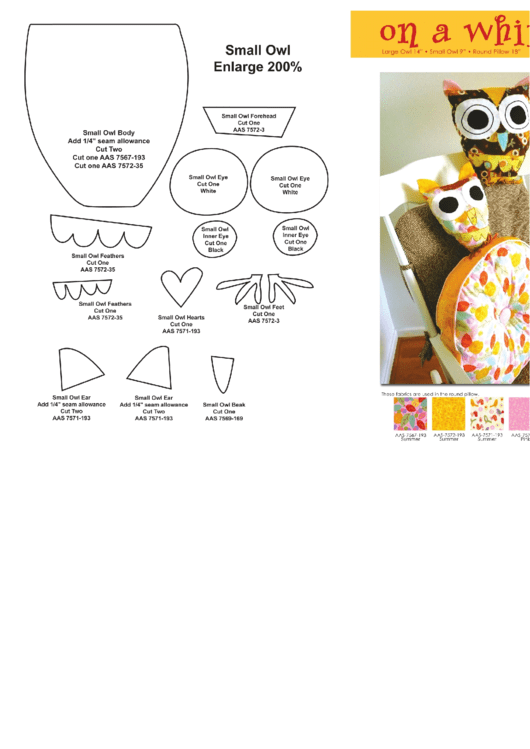 Owl Puppet Template Printable pdf