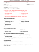 Internal Investigation Report Template Printable pdf