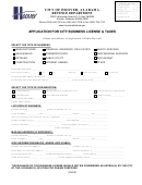 Application For City Business License & Taxes - City Of Hoover Revenue Department