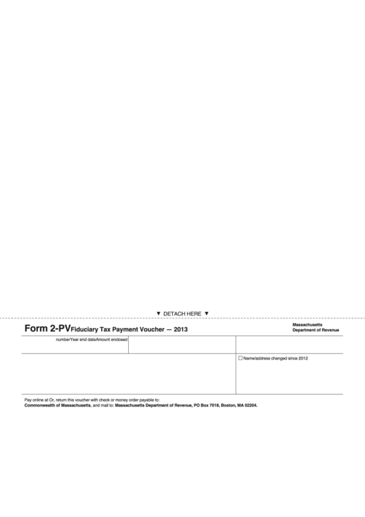 Form 2-Pv - Fiduciary Tax Payment Voucher - 2013 Printable pdf