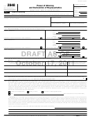 Fillable Form 2848 Draft - Power Of Attorney And Declaration Of Representative - 2011 Printable pdf
