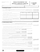 Form C-8000mc - Single Business Tax Miscellaneous Credits - 2000