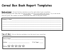 Cereal Box Book Report Templates