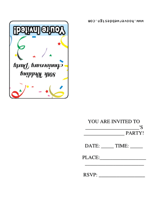 80th Wedding Anniversary Party Invitation Template Printable pdf