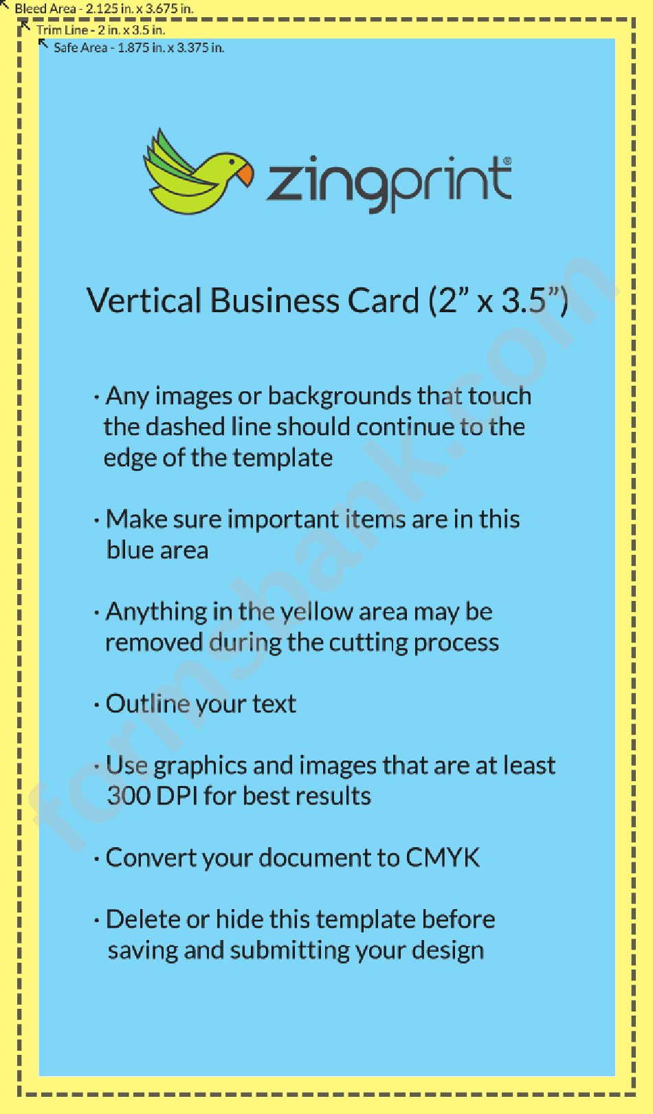 2 X 3.5 Vertical Business Card Template
