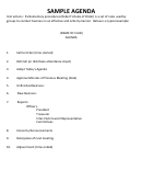 Sample Agenda Template Printable pdf