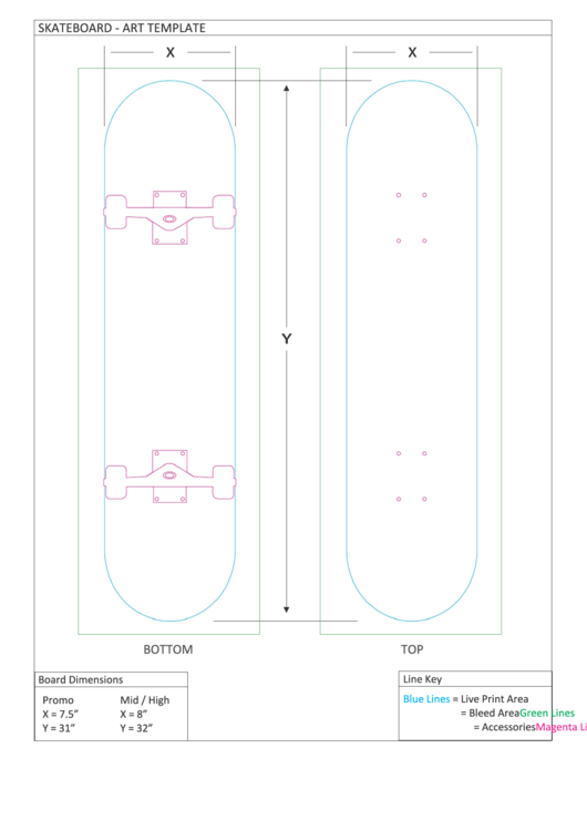 Skateboard - Art Template Printable pdf