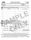 Form 8965 Sample - Health Coverage Exemptions - 2016