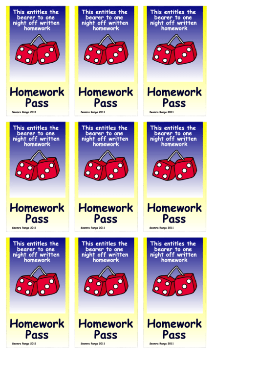 Homework Pass Template