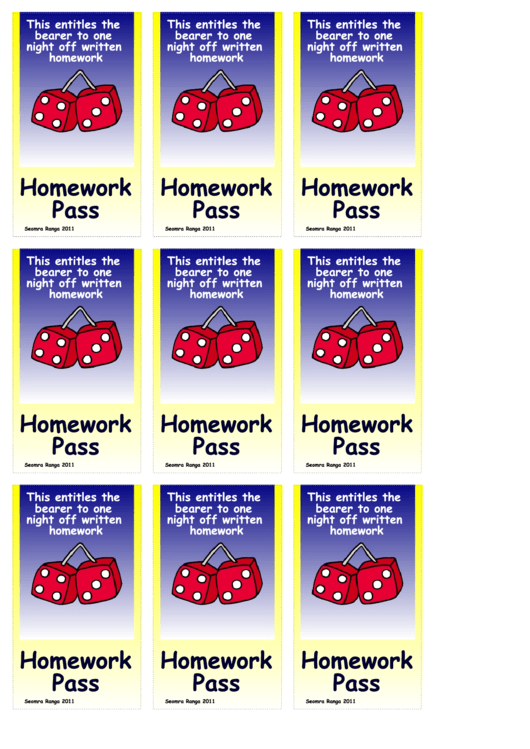 Top 5 Homework Pass Templates Free To Download In PDF Format
