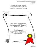 Form Mvdb-39 - Non Profit Organization Application Requirements
