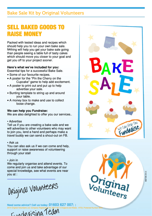 Bake Sale Template Printable pdf