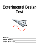 Experimental Design Test - Paper Airplane Printable pdf