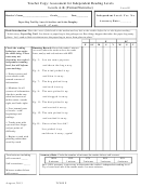 Assessment For Independent Reading Levels - Teacher Copy