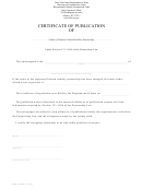 Form Dos-1713 - Certificate Of Publication