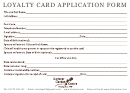 Loyalty Card Application Form
