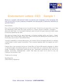 Sample Ceo Endorsement Letters