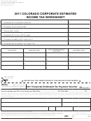 Form 0112ep - Colorado Corporate Estimated Income Tax Worksheet - 2011