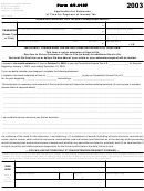 Form Ct-1127 - Application For Extension Of Time For Payment Of Income Tax - 2003
