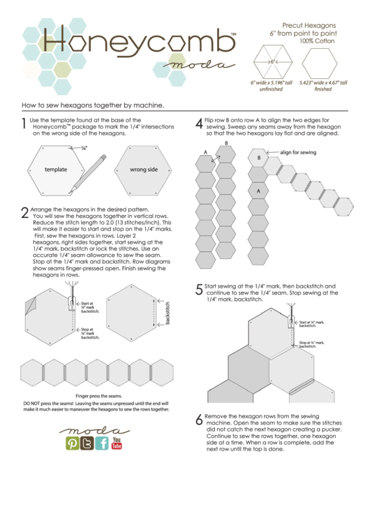 Hexagon Quilt Template Printable pdf