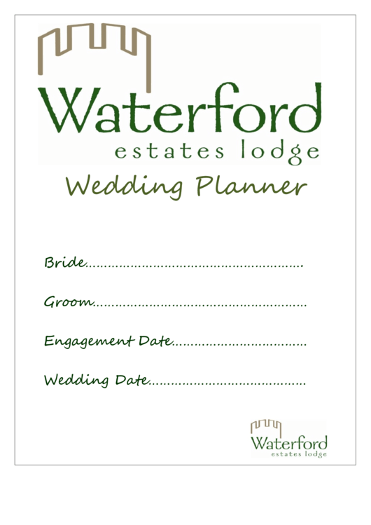Wedding Planner Template Printable pdf