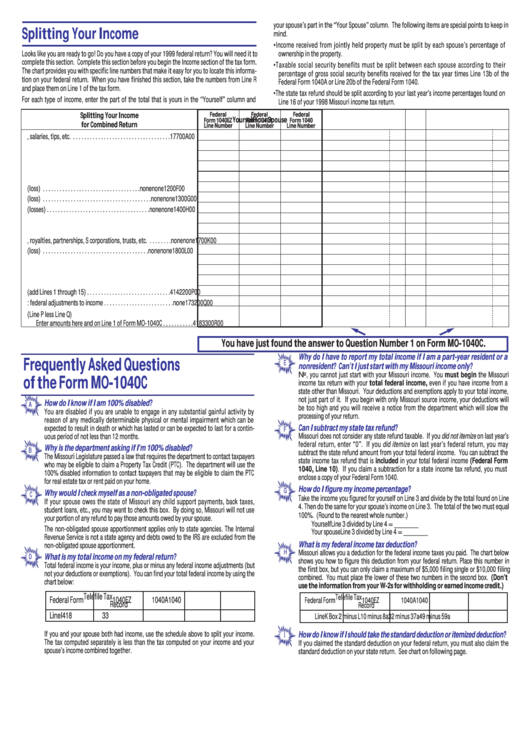 Form Mo-1040c Instructions For The Missouri Itemized Deductions Printable pdf