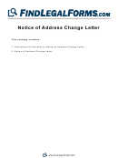 Notice Of Address Change Letter Template