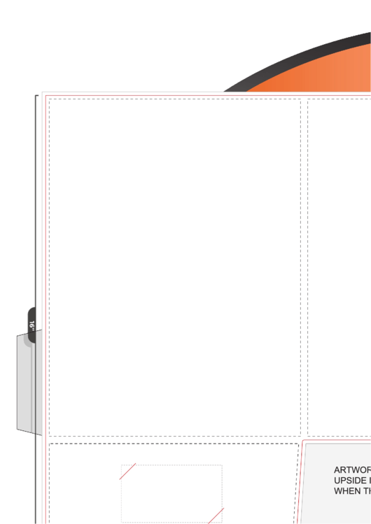 9x12 Pocket Folder Template - Right Pocket Only - With Slits Printable pdf