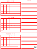 Summer 2018 Calendar Template