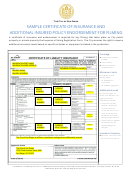 Form Acord 25 - Sample Certificate Of Liability Insurance - San Diego