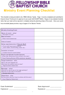 Ministry Event Planning Checklist Template