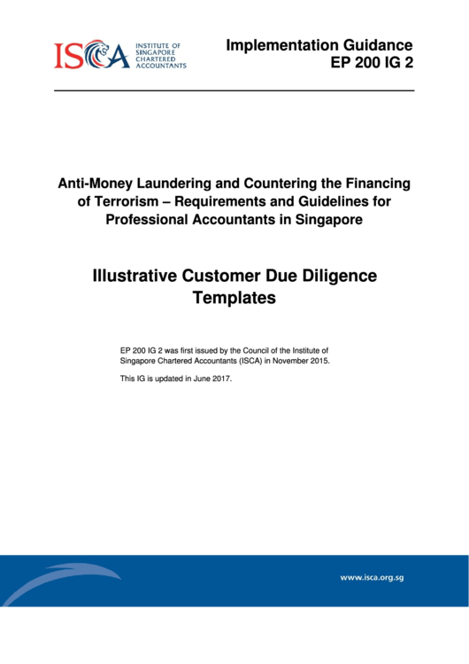 Implementation Guidance Ep 200 Ig 2 - Anti-Money Laundering And Countering The Financing Of Terrorism - Institute Of Singapore Chartered Accountants Printable pdf