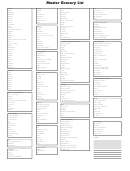 Master Grocery List Template