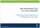 Self Assessment Tool For A Sub Contractor - Department Of Justice And Attorney General