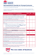 Self-Assessment Checklist For Principal Contractor - New South Wales Government Printable pdf