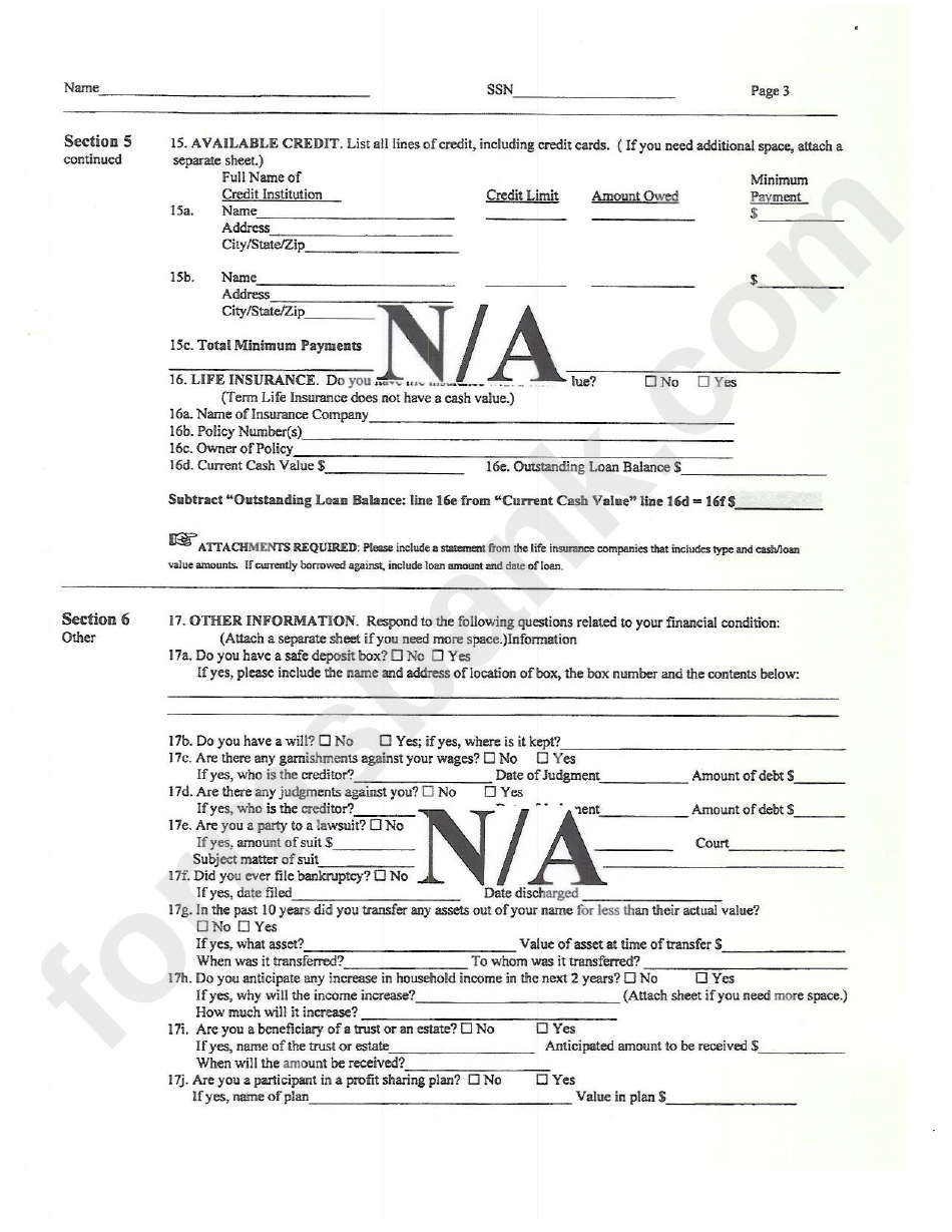 Financial Statement Of Debtor - U.s. Department Of Justice