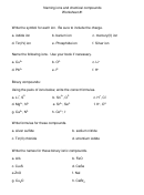 Naming Ions And Chemical Compounds Worksheet