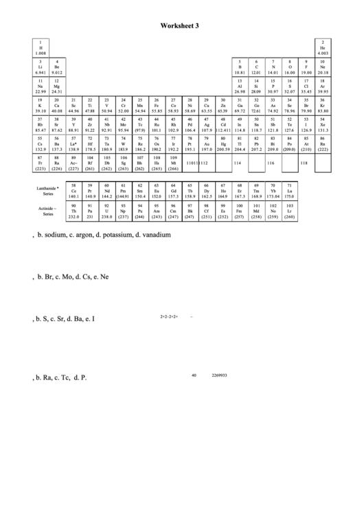 Chemical Compounds Worksheet Printable pdf
