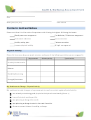 Health & Wellbeing Assessment Form