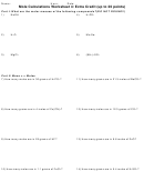 Mole Calculations Worksheet Printable pdf