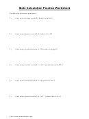 Mole Calculation Practice Worksheet With Answers