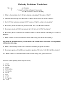 Molarity Problems Worksheet With Answers Printable pdf