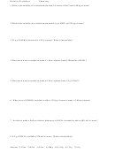 Molality Worksheet With Answers