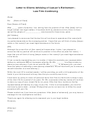 Letter To Clients Advising Of Lawyer's Retirement - Law Firm Continuing