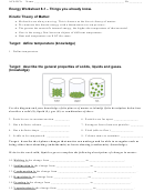 Kinetic Theory Of Matter Worksheet